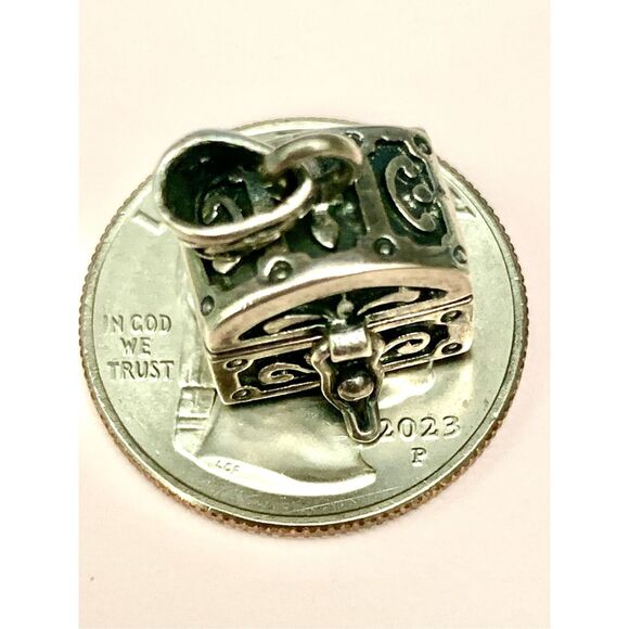 .925 Prayer Box Ornate Sterling Silver Jewelry Charm #faith - Picture 4 of 5